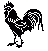 Voir le motif de grille de point de croix en taille relle: coq,